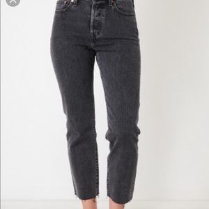Levis Wedgie Straight in Black Wash PREWORN